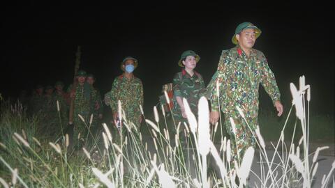 Bộ CHQS tỉnh tổ chức hành quân rèn luyện đêm