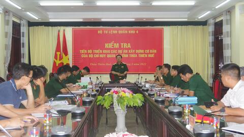 Bộ Tư lệnh Quân khu 4 kiểm tra tiến độ triển khai các dự án xây dựng cơ bản của Bộ CHQS tỉnh