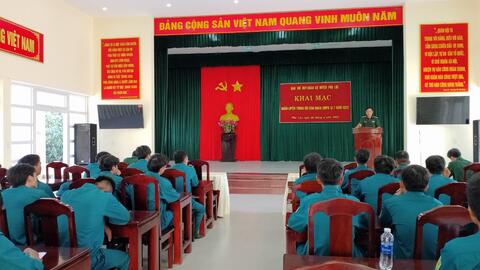 Ban CHQS huyện Phú Lộc khai mạc huấn luyện Trung đội Dân quân tự vệ súng máy Phòng không 12,7mm năm 2022