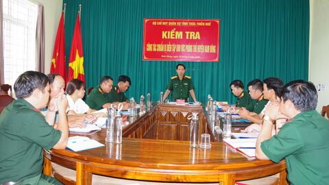 Bộ CHQS tỉnh kiểm tra công tác chuẩn bị diễn tập KVPT huyện Nam Đông