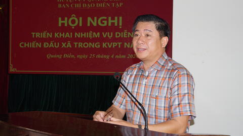 Quảng Điền tổ chức hội nghị triển khai nhiệm vụ công tác chuẩn bị diễn tập năm 2024