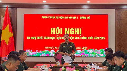 Đảng ủy Ban Chỉ huy Phòng thủ khu vực 1 – Hương Trà xác định 7 nhiệm vụ, giải pháp thực hiện nhiệm vụ 6 tháng cuối năm 2025