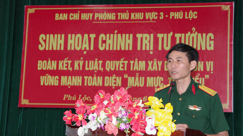 Ban CHPT khu vực 3 – Phú Lộc:  Sinh hoạt chính trị tư tưởng đoàn kết, kỷ luật quyết tâm xây dựng đơn vị vững mạnh toàn diện “ Mẫu mực, tiêu biểu”.