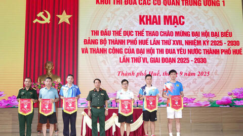 Khối thi đua nội chính khai mạc thể dục thể thao chào mừng Đại hội Đại biểu Đảng bộ Thành phố nhiệm kỳ 2025 - 2030