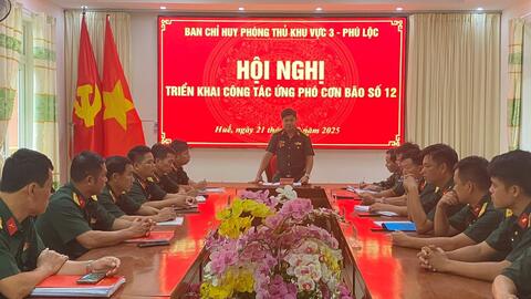 Ban Chỉ huy Phòng thủ khu vực 3 - Phú Lộc: Triển khai công tác ứng phó bão số 12