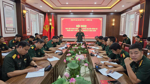 Ban Chỉ huy phòng thủ khu vực 1 – Hương Trà: học tập, quán triệt, triển khai thực hiện Nghị quyết Đại hội Đảng bộ Quân khu 4 lần thứ XII, nhiệm kỳ 2025–2030