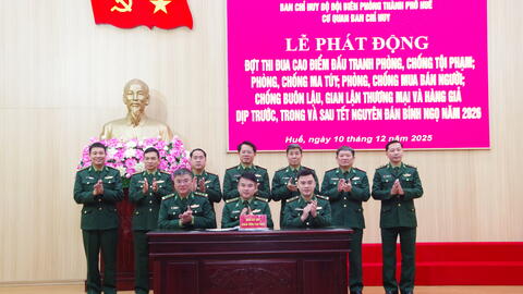 Ban Chỉ huy Bộ đội Biên phòng thành phố Huế: Phát động thi đua cao điểm đấu tranh phòng, chống tội phạm.