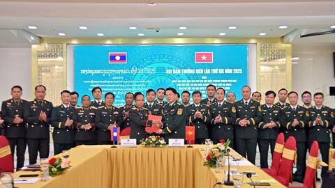 Hội đàm thường niên giữa Bộ đội Biên phòng 3 tỉnh, thành phố (Việt Nam) và Bộ CHQS tỉnh Sê Kông (Lào)