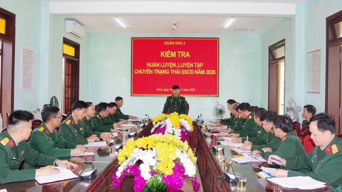 Quân khu 4 kiểm tra công tác huấn luyện, luyện tập chuyển trạng thái sẵn sàng chiến đấu tại Trung đoàn 6, Bộ CHQS thành phố Huế