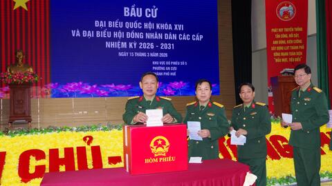 Cán bộ, chiến sĩ LLVT thành phố Huế hoàn thành xuất sắc nhiệm vụ bầu cử