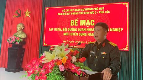 Ban Chỉ huy Phòng thủ khu vực 3 - Phú Lộc Bế mạc tập huấn bồi dưỡng quân nhân chuyên nghiệp (QNCN) mới tuyển dụng năm 2026.