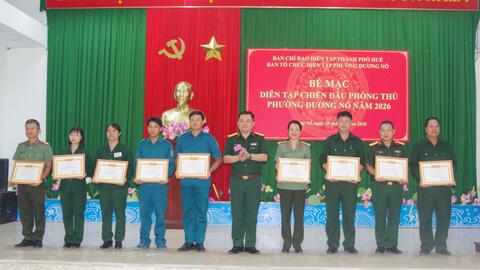 Phường Dương Nổ hoàn thành tốt nhiệm vụ diễn tập chiến đấu phòng thủ năm 2026