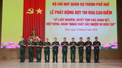 Bộ CHQS thành phố phát động đợt thi đua cao điểm quyết tâm hoàn thành xuất sắc nhiệm vụ diễn tập