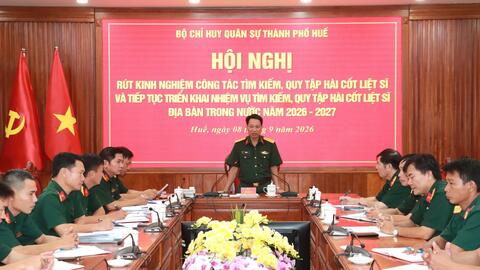 Bộ CHQS thành phố rút kinh nghiệm và tiếp tục triển khai nhiệm vụ tìm kiếm, quy tập HCLS địa bàn trong nước