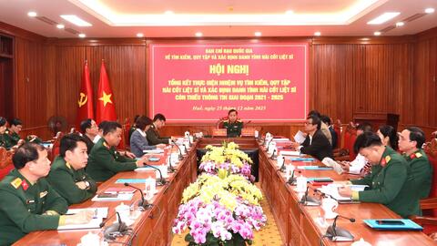 Tổng kết công tác tìm kiếm, quy tập hài cốt liệt sĩ và xác đinh danh tính hài cốt liệt sĩ còn thiếu thông tin giai đoạn 2021-2025