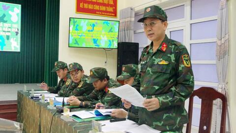 Ban Chỉ huy Phòng thủ khu vực 3 - Phú Lộc tổ chức thành công cuộc diễn tập Chỉ huy - Tham mưu 1 bên, 2 cấp trên bản đồ và ngoài thực địa năm 2025