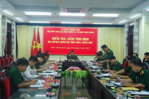 Cơ quan Thường trực Hội đồng Giáo dục Quốc phòng và An ninh Trung ương kiểm tra tại tỉnh Thừa Thiên Huế