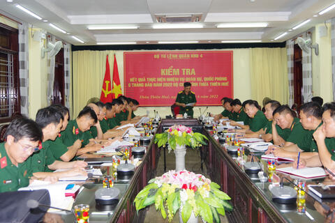 Bộ Tư lệnh Quân khu 4 Kiểm tra toàn diện LLVT tỉnh Thừa Thiên Huế