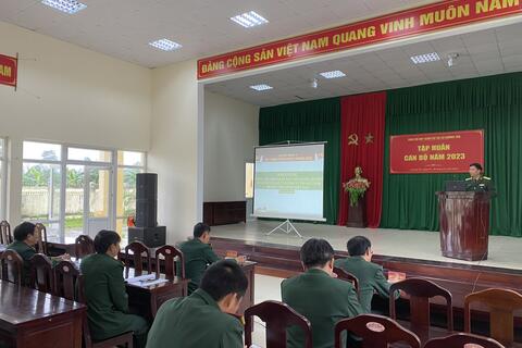 Ban CHQS thị xã Hương Trà tập huấn cán bộ năm 2023
