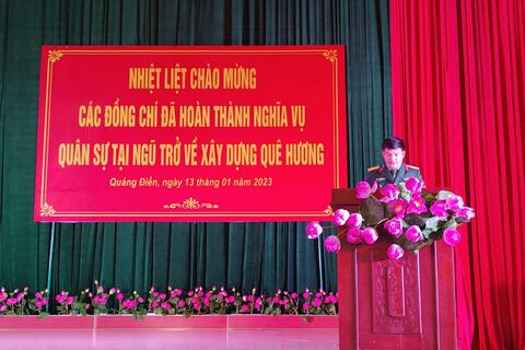 Huyện Quảng Điền đón quân nhân hoàn thành nghĩa vụ quân sự (NVQS) tại ngũ xuất ngũ trở về địa phương