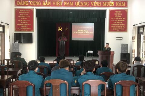 Ban CHQS huyện Quảng Điền khai mạc tập huấn cho cán bộ DQTV năm 2023