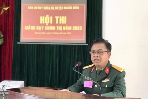 Ban CHQS huyện Quảng Điền tổ chức Hội thi Giảng dạy chính trị năm 2023