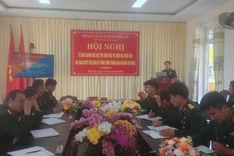 Đảng uỷ Quân sự huyện Phú Lộc Quán triệt, triển khai các nghị quyết của Quân uỷ Trung ương