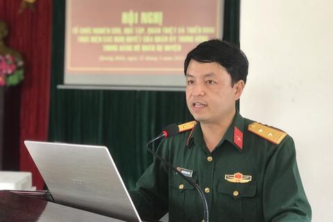 Đảng ủy, Ban CHQS huyện Quảng Điền tổ chức Hội nghị nghiên cứu, học tập  và triển khai thực hiện các Nghị quyết của Quân ủy Trung ương.
