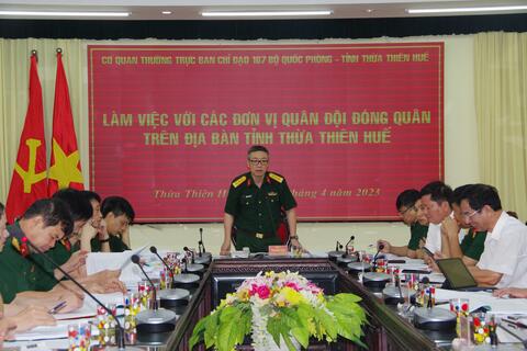 Cơ quan thường trực Ban chỉ đạo 167 Bộ Quốc phòng làm việc tại tỉnh Thừa Thiên Huế