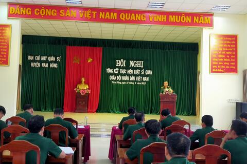 Ban CHQS huyện Nam Đông tổng kết thực hiện Luật Sĩ quan Quân đội Nhân dân Việt Nam