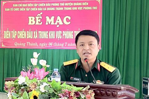 Huyện Quảng Điền chỉ đạo diễn tập khu vực phòng thủ cấp xã năm 2023