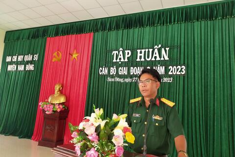 Ban CHQS huyện Nam Đông tổ chức tập huấn cán bộ giai đoạn 2 năm 2023