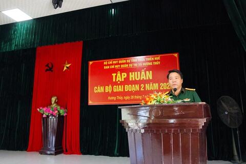 Ban CHQS thị xã Hương Thủy: Tập huấn cán bộ giai đoạn 2 năm 2023