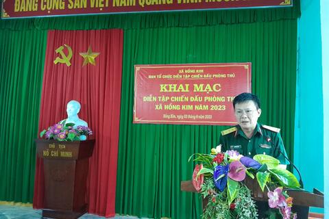 Xã Hồng Kim, huyện A Lưới: Khai mạc diễn tập chiến đấu phòng thủ xã năm 2023.