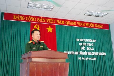 Ban CHQS thị xã Hương Thủy: Bế mạc huấn luyện dân quân cơ động Cụm 1 năm 2023