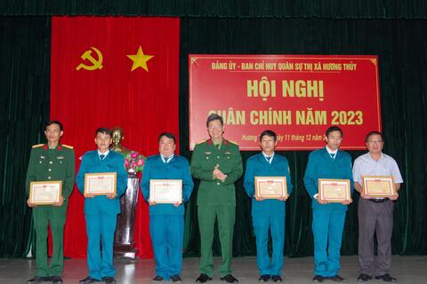 Ban CHQS Thị xã Hương Thuỷ: Hội nghị quân chính năm 2023