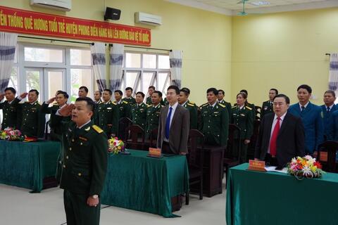 Ban CHQS huyện Phong Điền tổ chức chào cờ đầu năm 2024