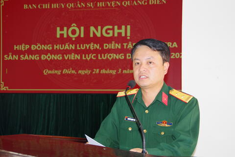 Ban CHQS huyện Quảng Điền hiệp đồng huấn luyện DBĐV năm 2024