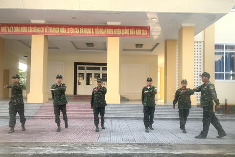 Ban CHQS huyện Quảng Điền: Huấn luyện Khung B cho Tiểu đoàn DBĐV Năm 2024