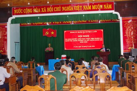 Đảng ủy Quân sự huyện A Lưới tổ chức hội nghị ra nghị quyết lãnh đạo thực hiện nhiệm vụ Quân sự, quốc phòng và xây dựng Đảng bộ năm 2025