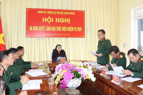 Đảng ủy Quân sự huyện Nam Đông xác định 8 nhiệm vụ trọng tâm
