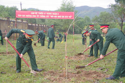 Trung đoàn 6 tổ chức “Tết trồng cây đời đời nhớ ơn Bác Hồ”