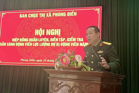 Phong Điền: Tổ chức hiệp đồng huấn luyện, diễn tập, kiểm tra sẵn sàng động viên lực lượng dự bị động viên năm 2025
