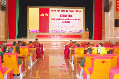 Bộ CHQS thành phố kiểm tra trình độ kỹ năng nghề ngành xe - máy năm 2025