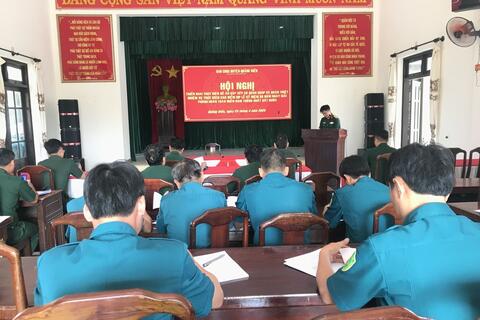 Ban CHQS huyện Quảng Điền tổ chức hội nghị quán triệt, triển khai thực hiện đề án quân sự địa phương và trực SSCĐ cáo điểm kỷ niệm 50 năm giải phóng hoàn toàn miền nam thống nhất đất nước