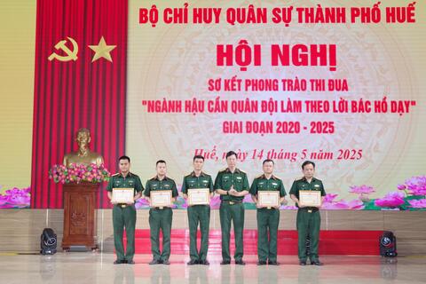 Bộ CHQS Thành phố Huế: Sơ kết 5 năm thực hiện phong trào thi đua ngành Hậu cần Quân đội làm theo lời Bác Hồ dạy giai đoạn 2020 - 2025
