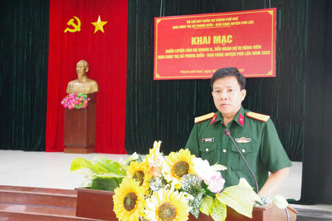 Phong Điền, Phú Lộc: Khai mạc Huấn luyện cán bộ khung B, Tiểu đoàn Dự bị động viên năm 2025