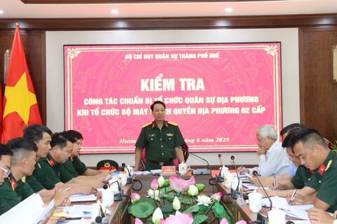 Bộ CHQS thành phố kiểm tra công tác chuẩn bị tổ chức quân sự địa phương