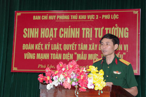 Ban CHPT khu vực 3 – Phú Lộc:  Sinh hoạt chính trị tư tưởng đoàn kết, kỷ luật quyết tâm xây dựng đơn vị vững mạnh toàn diện “ Mẫu mực, tiêu biểu”.