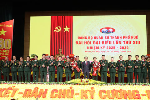 Đảng bộ Quân sự thành phố Huế đại hội lần thứ XIII, nhiệm kỳ 2025-2030 thành công tốt đẹp